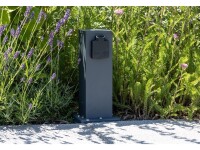Steckdosensäule 2-fach, IP44, Anthrazit250V~/ 16A, 13x13x27cm