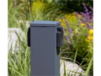 Steckdosensäule 2-fach, IP44, Anthrazit250V~/ 16A, 13x13x27cm