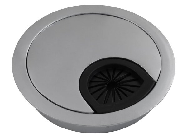 Kabeldurchführung McPower WB-02 aus Metall, chromfarben, Ø70mm