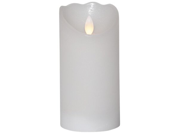LED Echtwachs-Kerze Glow, weiß,7.5x15cm, Timer, batteriebetrieben, flackernd