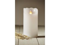 LED Echtwachs-Kerze Glow, weiß,7.5x15cm, Timer, batteriebetrieben, flackernd