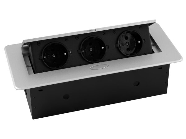 Tisch-Einbausteckdose McPower TS-03S 3x Steckdose, 1,8m Kabel, 267x120x68mm