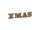 Deko Schrift Buchstaben XMAS" mit Rinde aus Holz 31 cm"