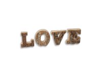 Deko Schrift Buchstaben LOVE" mit Rinde aus Holz 27...