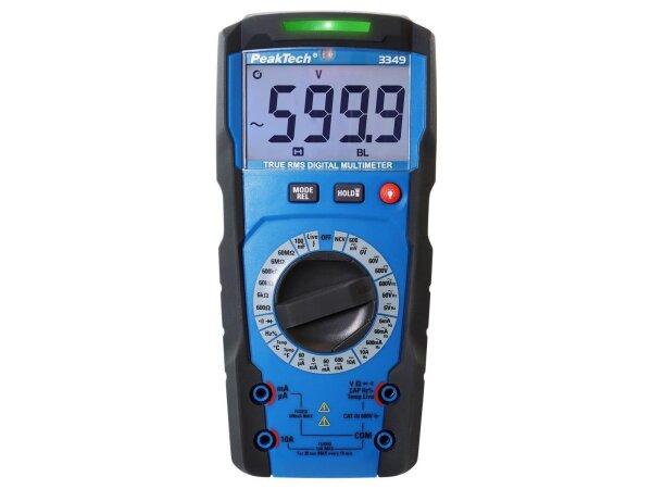 Digital Multimeter PeakTech P3349, 6000 Counts, 600V, True RMS, Man. Range