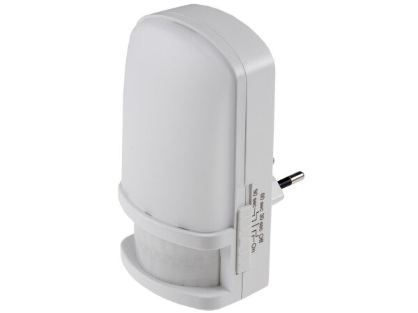 LED Nachtlicht mit Bewegungsmelder 230V, 3 weiße LEDs, On/Off/Auto