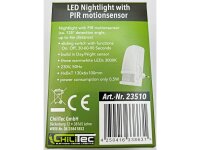 LED Nachtlicht mit Bewegungsmelder 230V, 3 weiße LEDs, On/Off/Auto