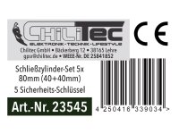 Schließzylinder-Set 5x 80mm (40+40mm) Profil-Zylinder, 5 Sicherheits-Schlüssel