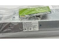 4-fach Steckdosenblock + 2x USB, silber 250V~/ 16A, Aufbaumontage, USB 3,1A