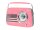 Tragbares Nostalgie Radio FREESOUND-VR40P mit Bluetooth, USB & FM 30W, pink