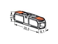 Durchgangsverbinder WAGO mit Hebel, alle Leiterarten, max. 4mm², max. 85°C