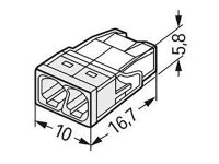 COMPACT-Verbindungsdosenklemme WAGO, eindrähtige Leiter, 2 Klemmstellen, weiß