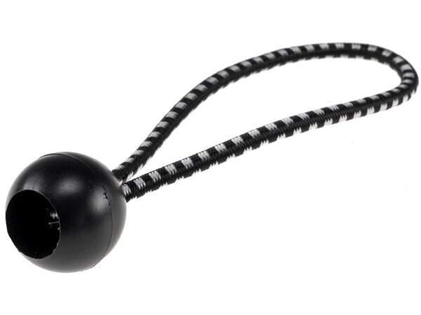 Spanngummi mit Kugel, 12er Pack Elastisch, Länge 12cm, schwarz