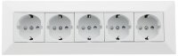5-fach Steckdosenblock, weiß 250V~/ 16A, Aufbaumontage