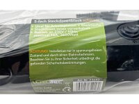 5-fach Steckdosenblock, schwarz 250V~/ 16A, Aufbaumontage