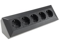 5-fach Steckdosenblock, anthrazit 250V~/ 16A, Aufbaumontage