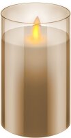 3er-Set LED-Echtwachs-Kerzen im Glas