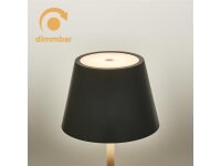 LED-Tischleuchte ROLF KERN „Club“ 38cm, Basaltgrau, Akku, dimmbar