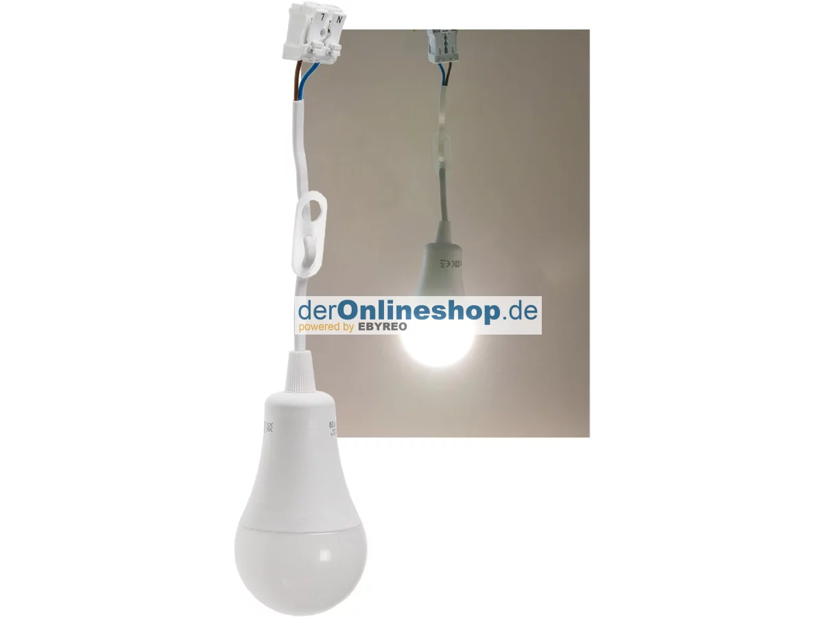 Baustellen-Leuchte A60 mit 15cm Kabel 12W, 1130lm, 4000K...
