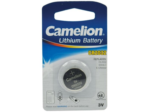 Lithium Knopfzelle CR2032 3V, 20x3,2mm, 1er-Blister