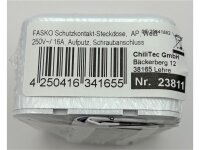 FASKO Schutzkontakt-Steckdose,  AP, Weiß 250V~/ 16A, Aufputz, Schraubanschluss