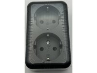 FASKO Doppel-Steckdose, AP, Anthrazit 250V~/ 16A, Aufputz, Schraubanschluss