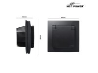 Schutzkontakt-Steckdose McPower Flair, 250V~/16A, UP, IP44, matt schwarz