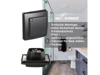 Schutzkontakt-Steckdose McPower Flair, 250V~/16A, UP, IP44, matt schwarz