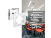 USB-Ladedose McPower Flair, 2-fach, 3,4A, weiß