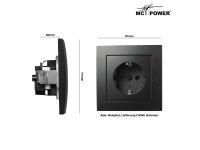 Schutzkontakt-Steckdose McPower Flair, 250V~/16A, Steckanschluss, matt schwarz