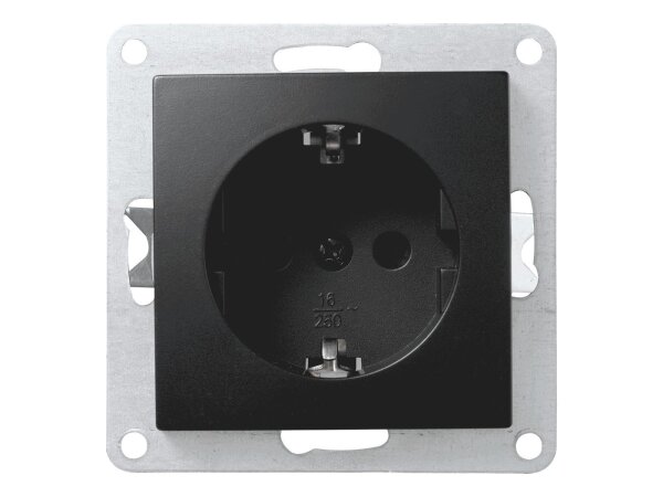 Schutzkontakt-Steckdose McPower Flair 250V~/16A, UP Einsteckschutz, matt schwarz