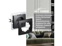 Schutzkontakt-Steckdose McPower Flair 250V~/16A, UP Einsteckschutz, matt schwarz
