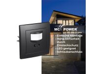 Unterputz IR Bewegungsmelder McPower Flair 160°, 750W ,LED geeignet, matt schwarz