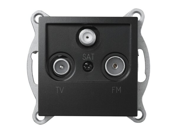 Antennendose McPower Flair für TV, Radio und Sat, UP, matt schwarz