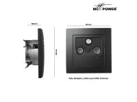Antennendose McPower Flair für TV, Radio und Sat, UP, matt schwarz